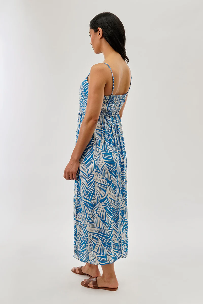 International INC Company Printed Square Neck Maxi Dress - Blue - Image 3