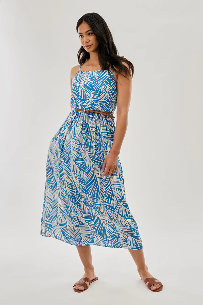 International INC Company Printed Square Neck Maxi Dress - Blue - Image 5