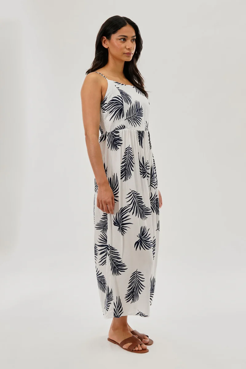 International INC Company Printed Square Neck Maxi Dress - White - Image 2