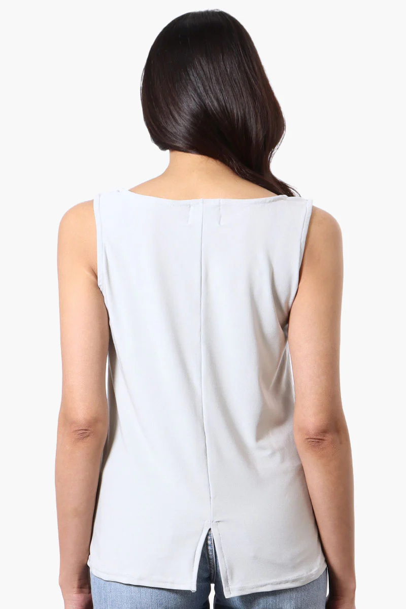Beechers Brook Solid Square Neck Tank Top - Stone - Image 3