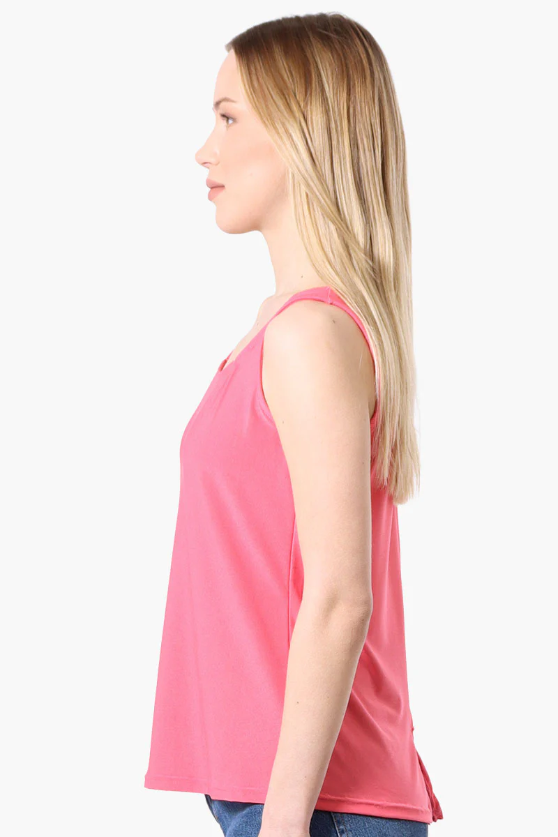 Beechers Brook Solid Square Neck Tank Top - Pink - Image 2