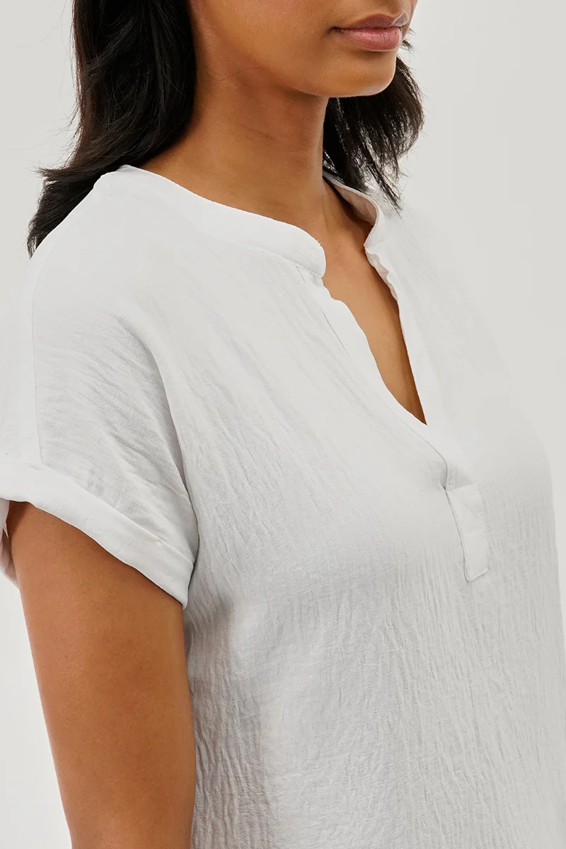 Stylexchange Vintage V-Neck Short Sleeve Blouse - White - Image 4