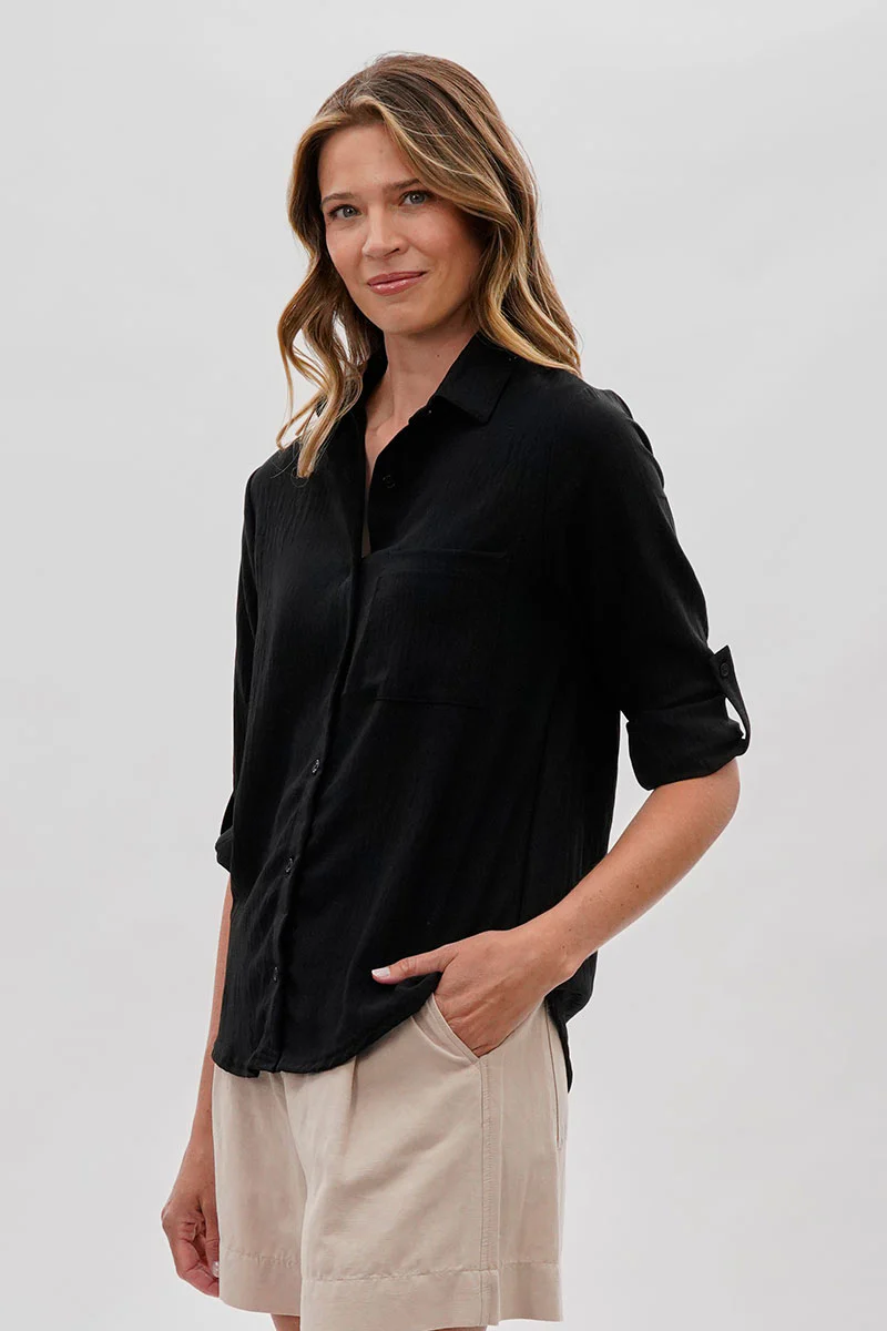 Stylexchange Vintage Classic Button Down Shirt - Black - Image 2