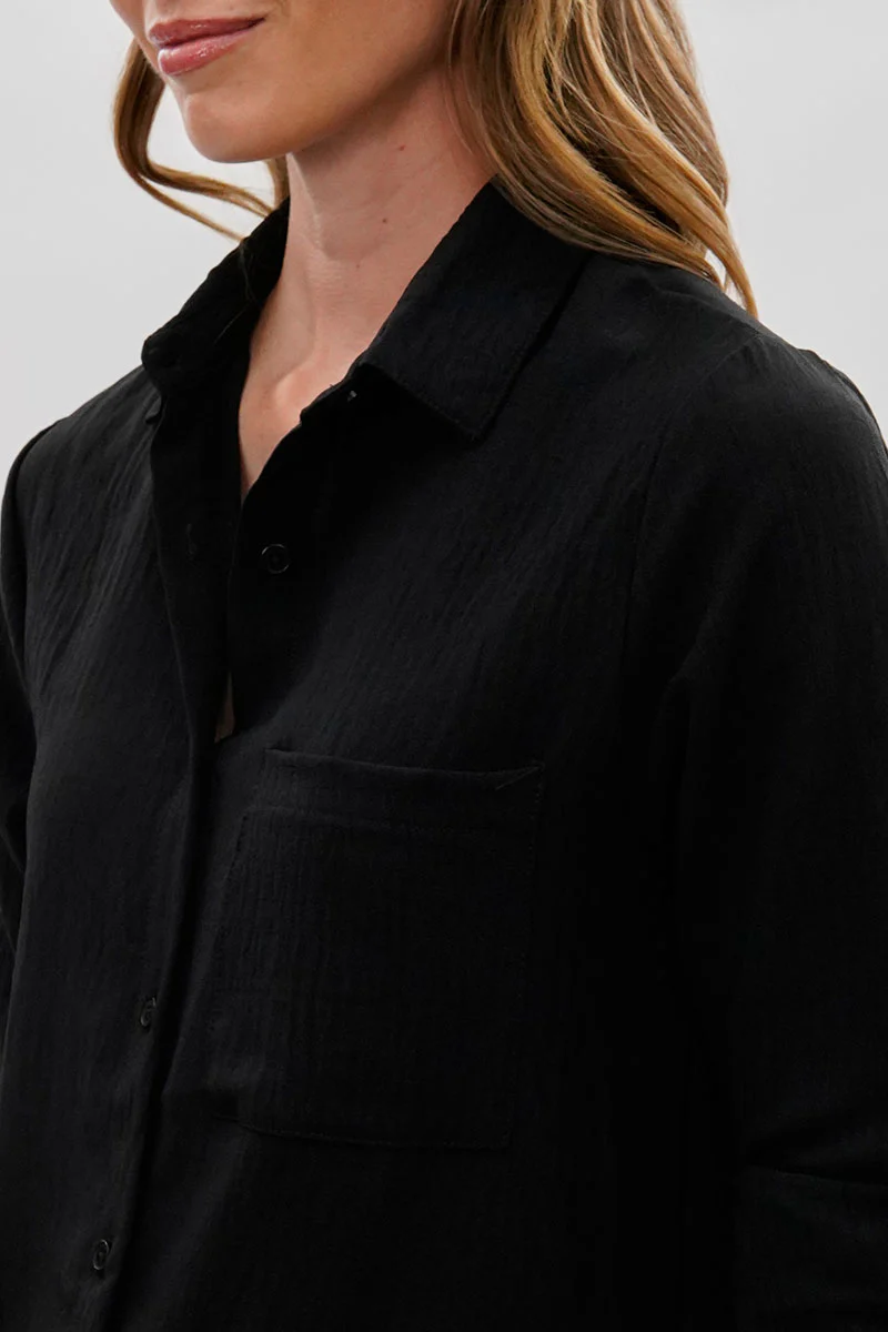 Stylexchange Vintage Classic Button Down Shirt - Black - Image 4