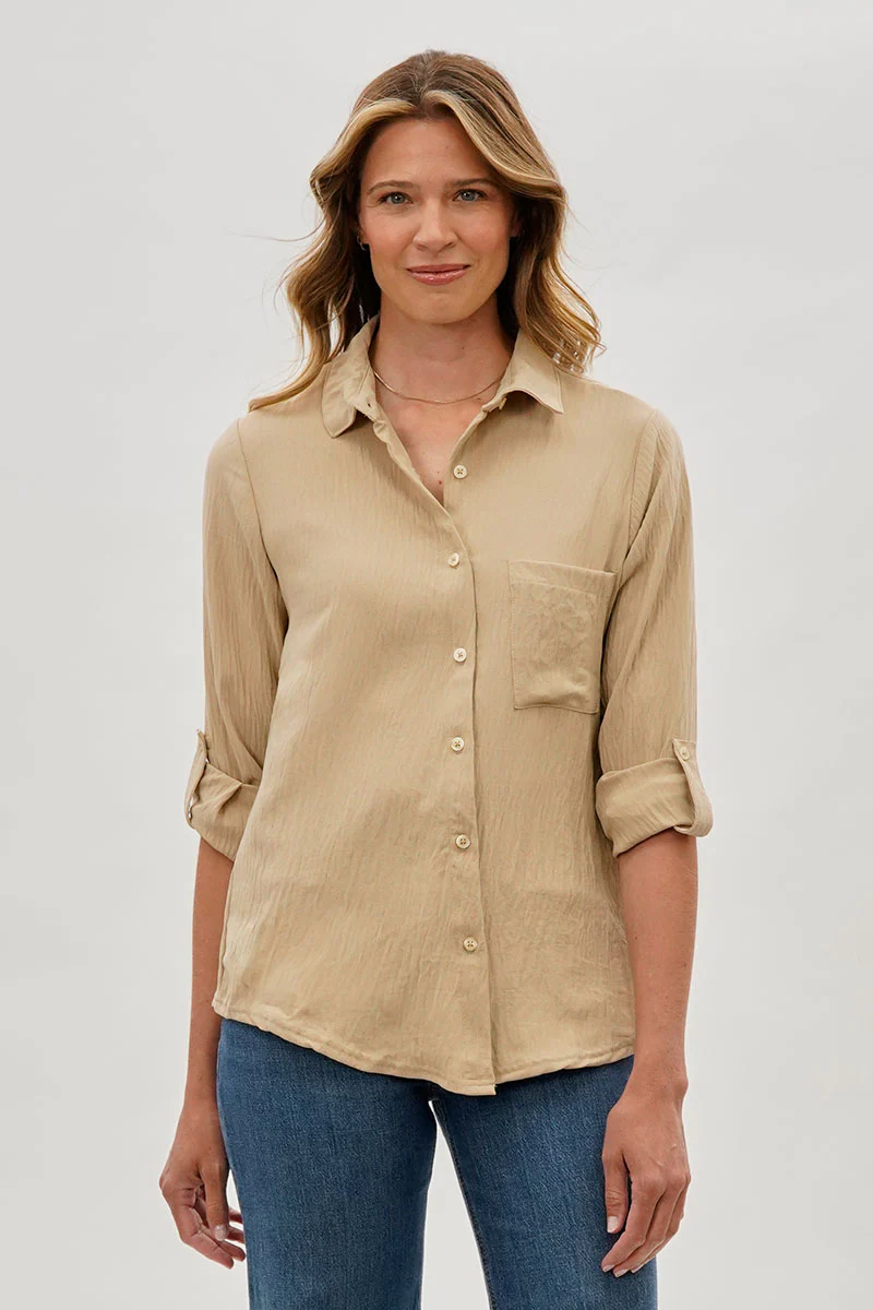 Stylexchange Vintage Classic Button Down Shirt - Beige