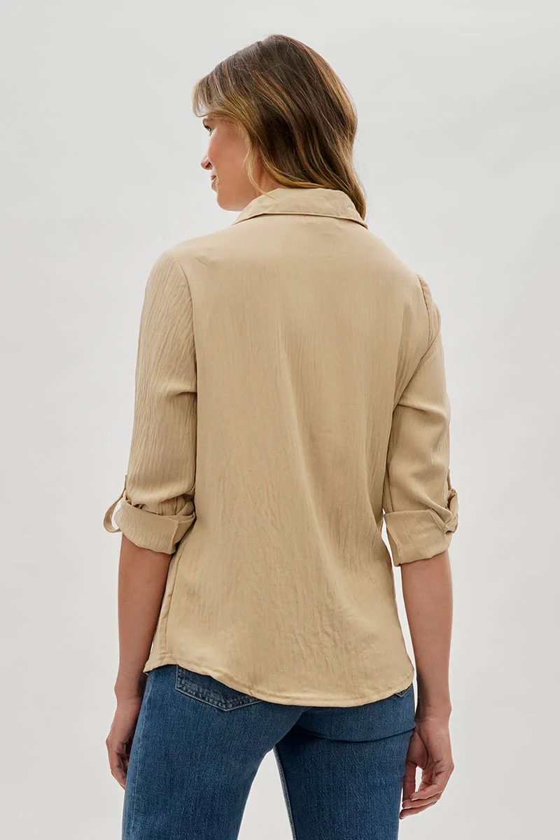 Stylexchange Vintage Classic Button Down Shirt - Beige - Image 3