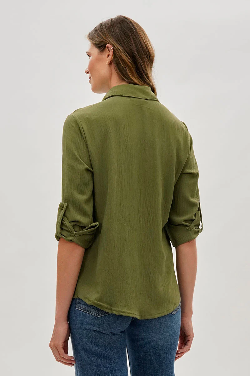 Stylexchange Vintage Classic Button Down Shirt - Olive - Image 3
