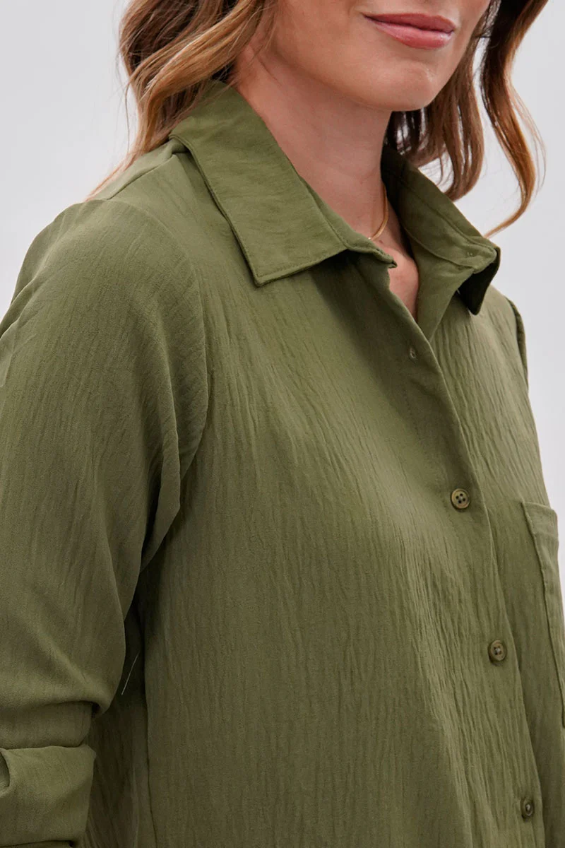 Stylexchange Vintage Classic Button Down Shirt - Olive - Image 4