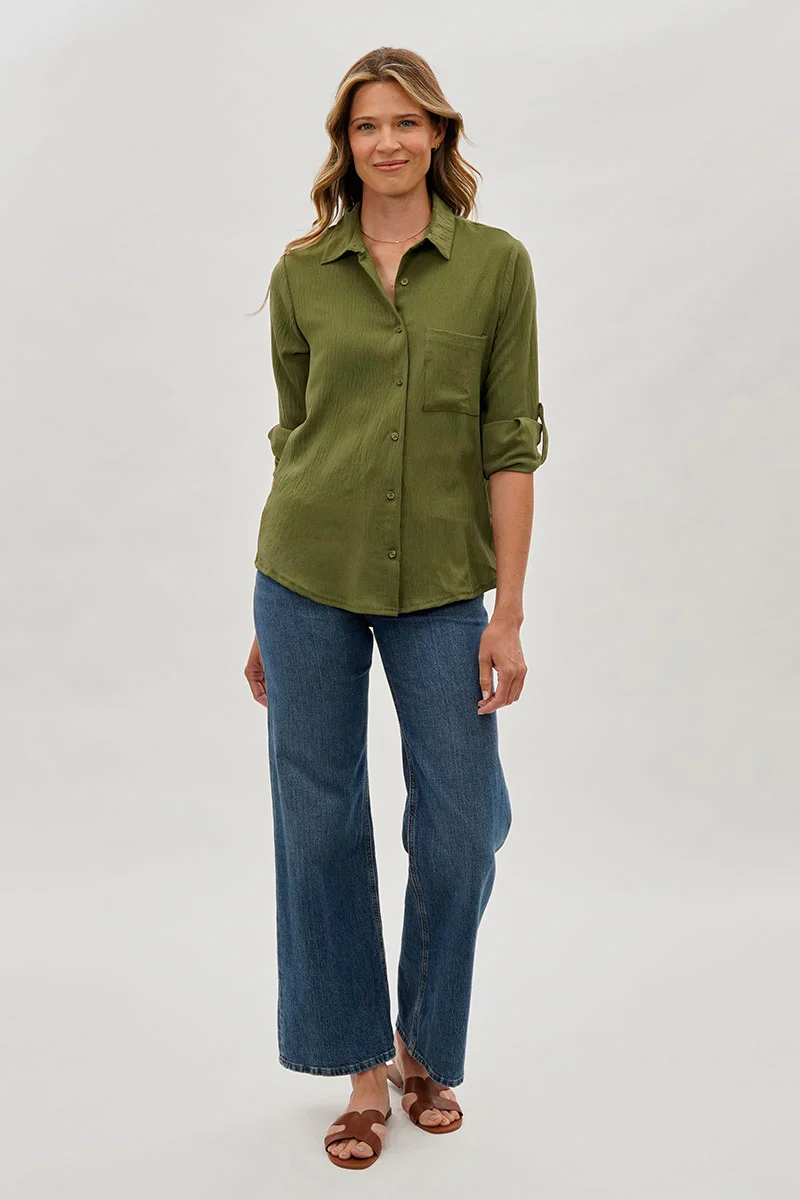 Stylexchange Vintage Classic Button Down Shirt - Olive - Image 5