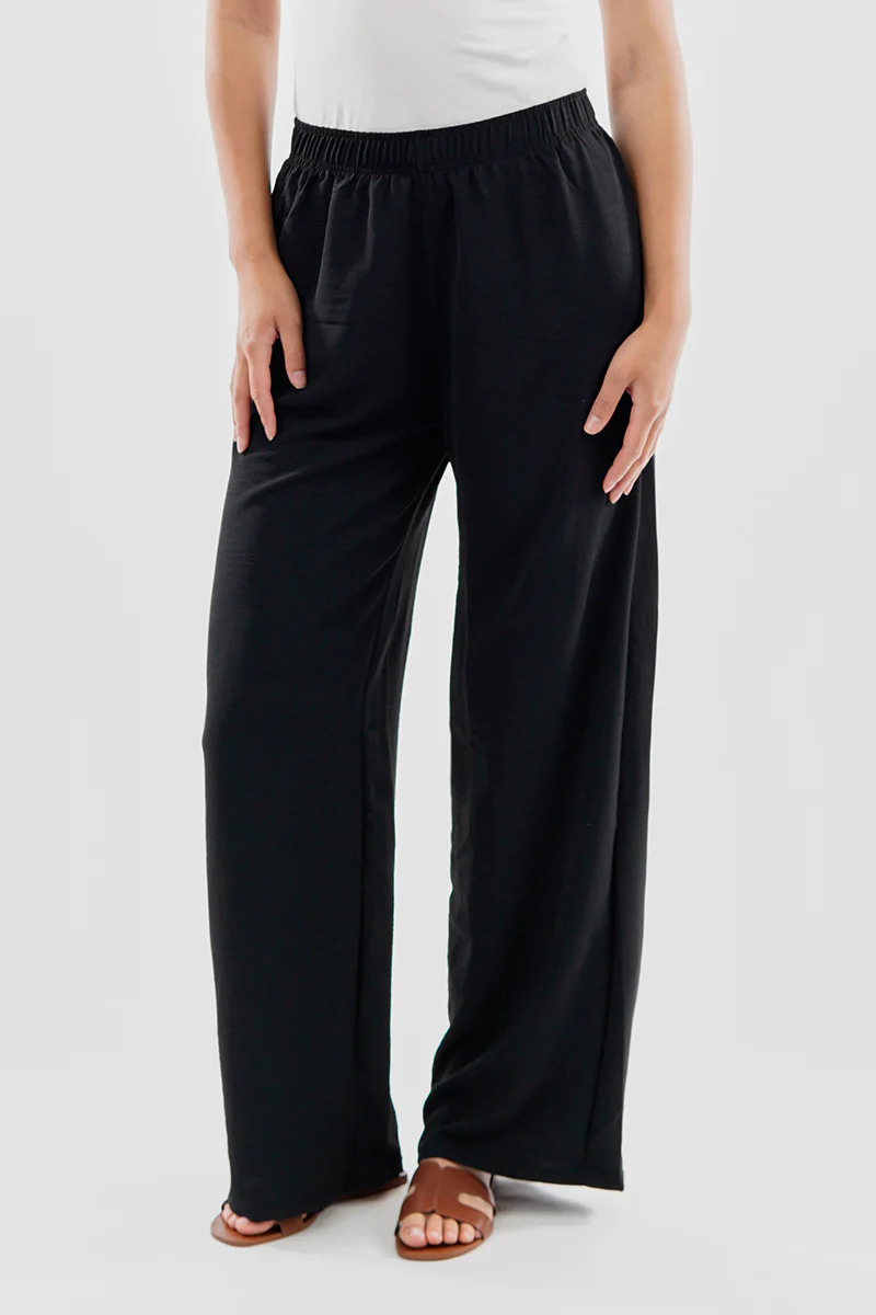 Stylexchange Vintage Solid Basic Palazzo Pants - Black
