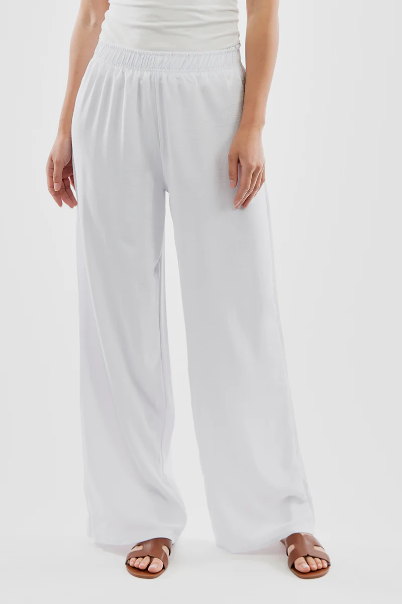 Stylexchange Vintage Solid Basic Palazzo Pants - White