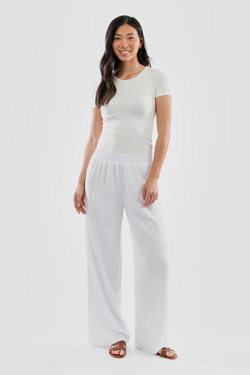 Stylexchange Vintage Solid Basic Palazzo Pants - White - Image 5