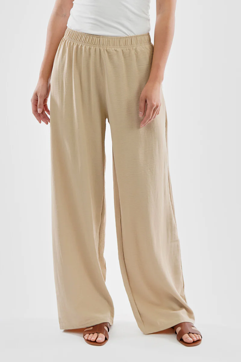 Stylexchange Vintage Solid Basic Palazzo Pants - Cream