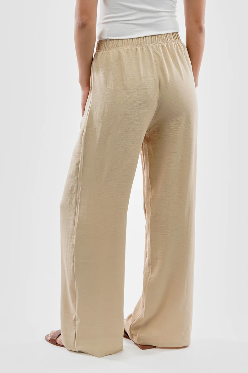 Stylexchange Vintage Solid Basic Palazzo Pants - Cream - Image 3