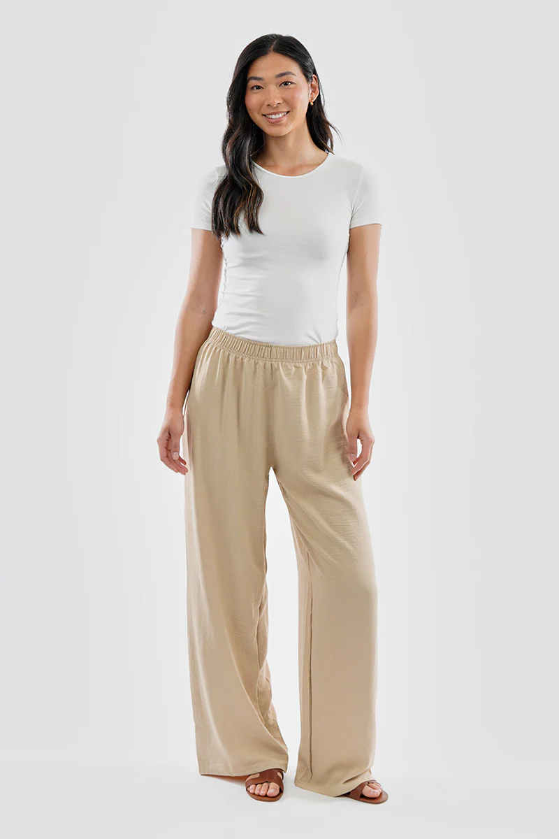 Stylexchange Vintage Solid Basic Palazzo Pants - Cream - Image 5