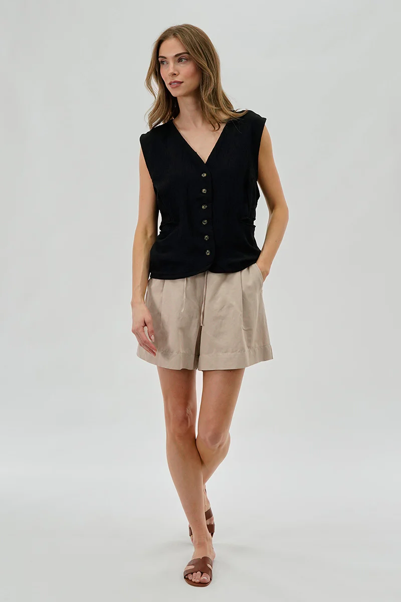 Stylexchange Vintage Button Up Sleeveless Shirt - Black - Image 5