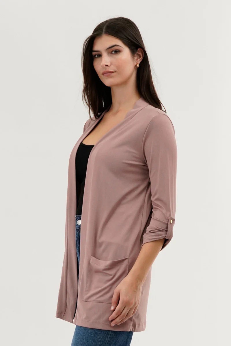 International INC Company Roll Up Sleeve Wrap Cardigan - Pink - Image 2