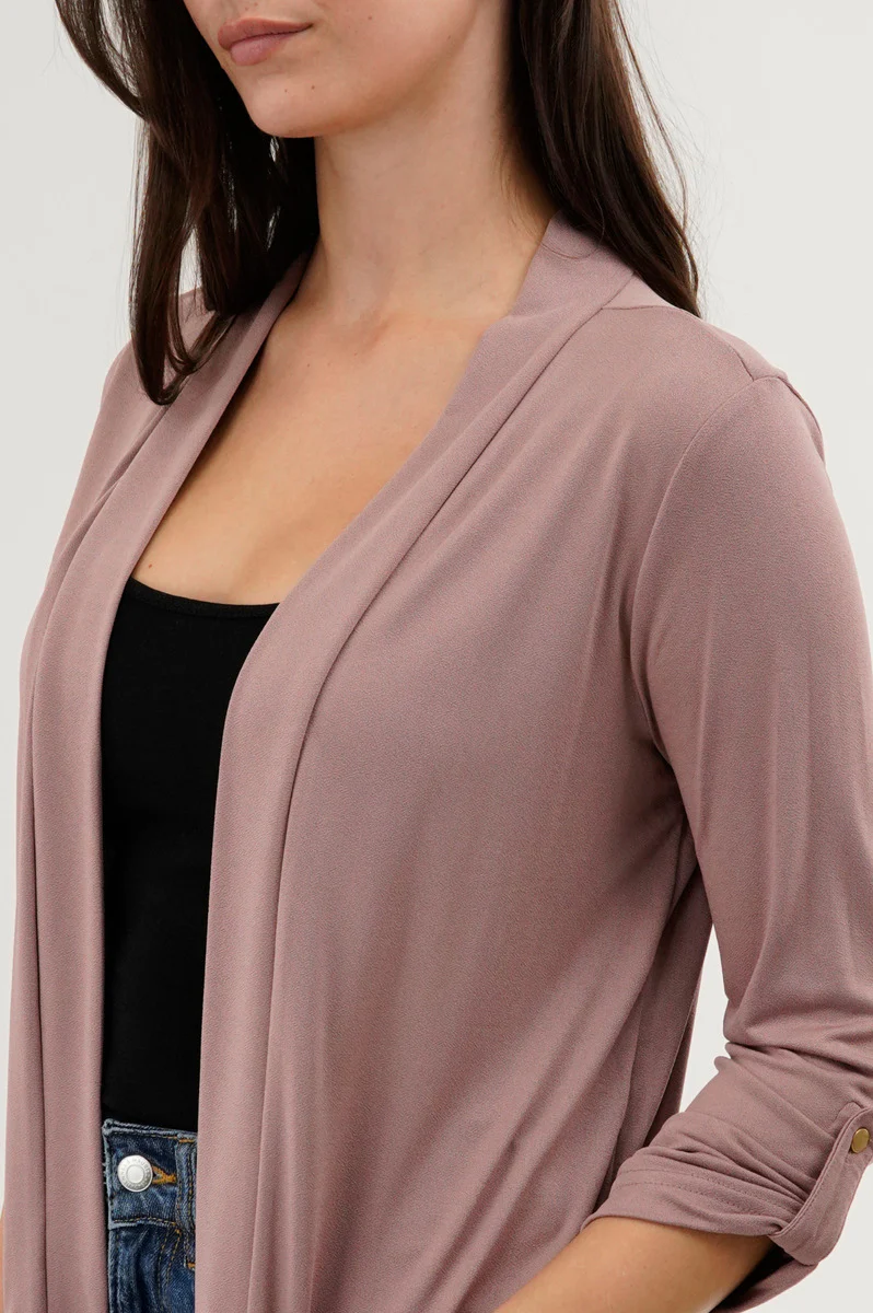 International INC Company Roll Up Sleeve Wrap Cardigan - Pink - Image 4