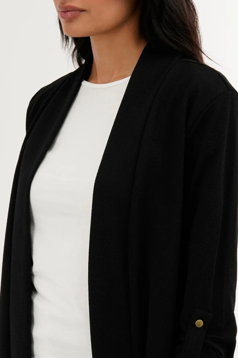 International INC Company Roll Up Sleeve Cardigan - Black - Image 4
