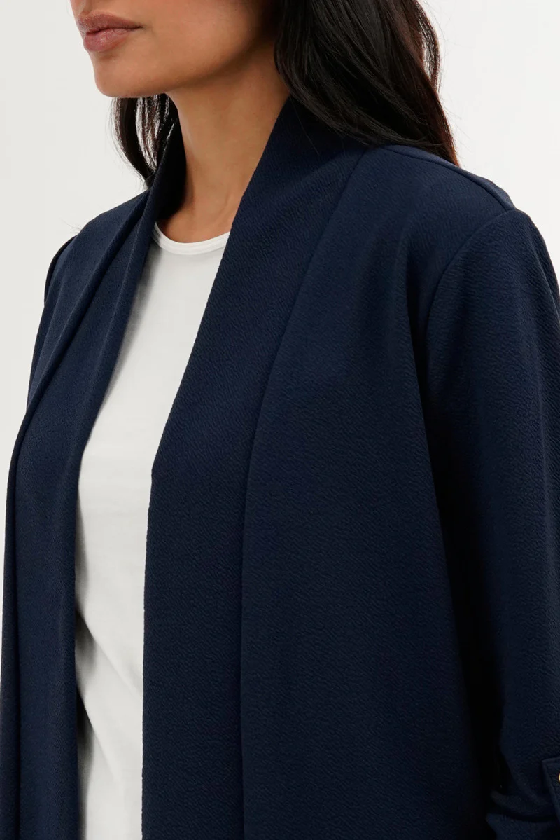 International INC Company Roll Up Sleeve Cardigan - Navy - Image 4