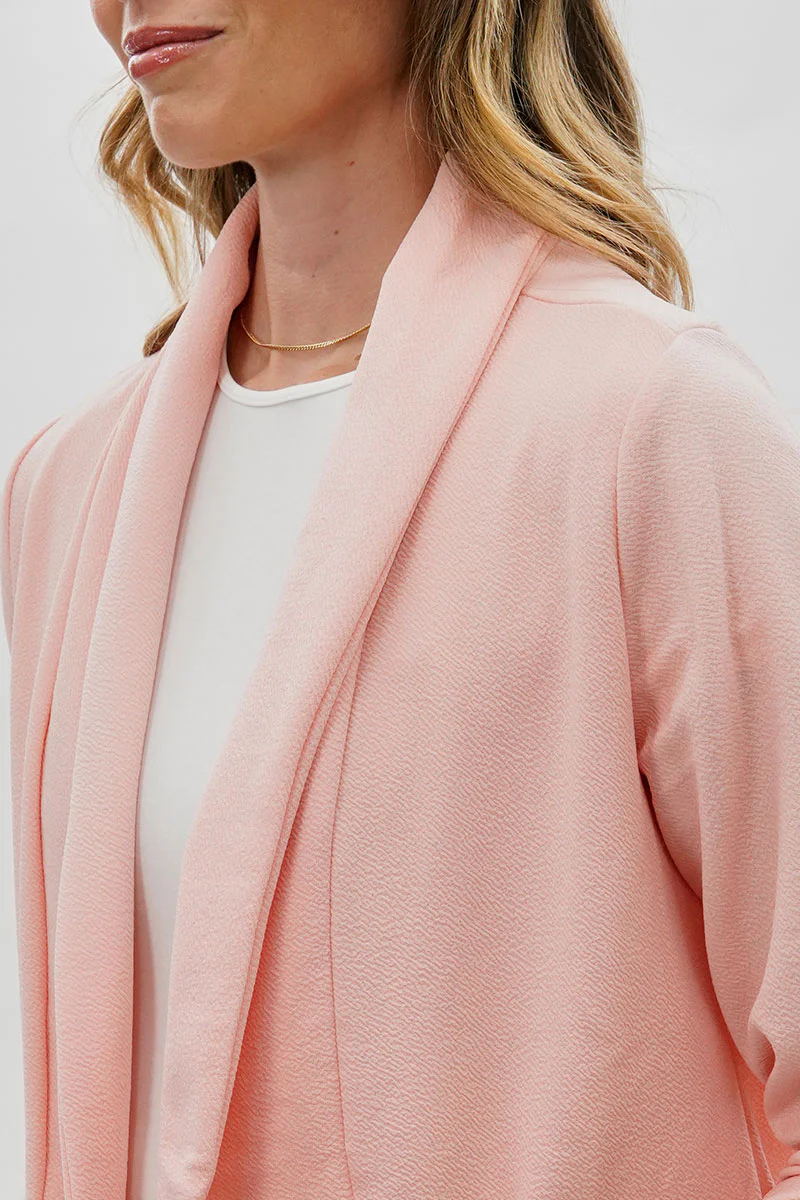Majora Open Roll Up Sleeve Blazer - Pink - Image 4