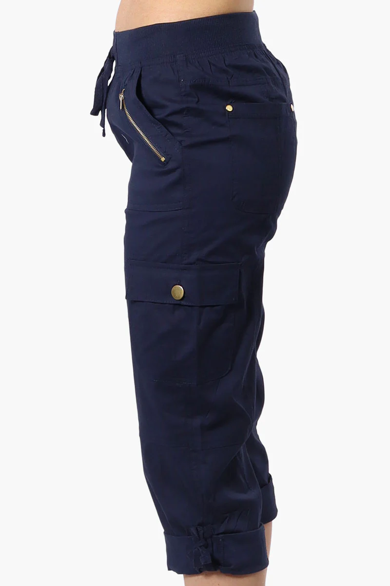 Canada Weather Gear Tie Waist Cargo Capris - Navy - Image 2