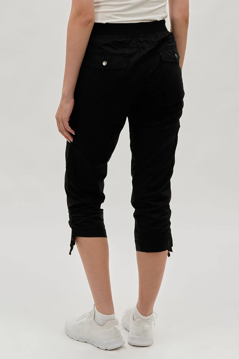 International INC Company Tie Waist Cargo Capris - Black - Image 3
