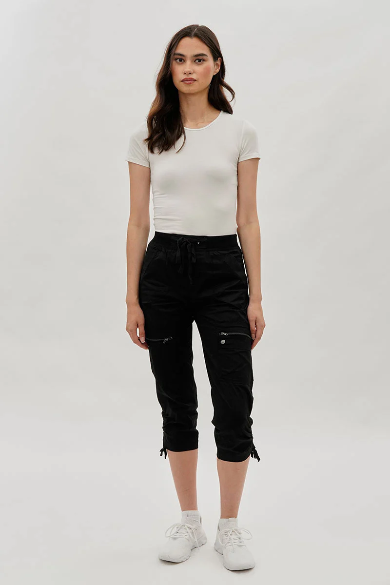 International INC Company Tie Waist Cargo Capris - Black - Image 5