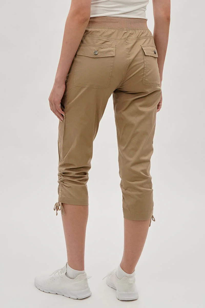 International INC Company Tie Waist Cargo Capris - Beige - Image 3