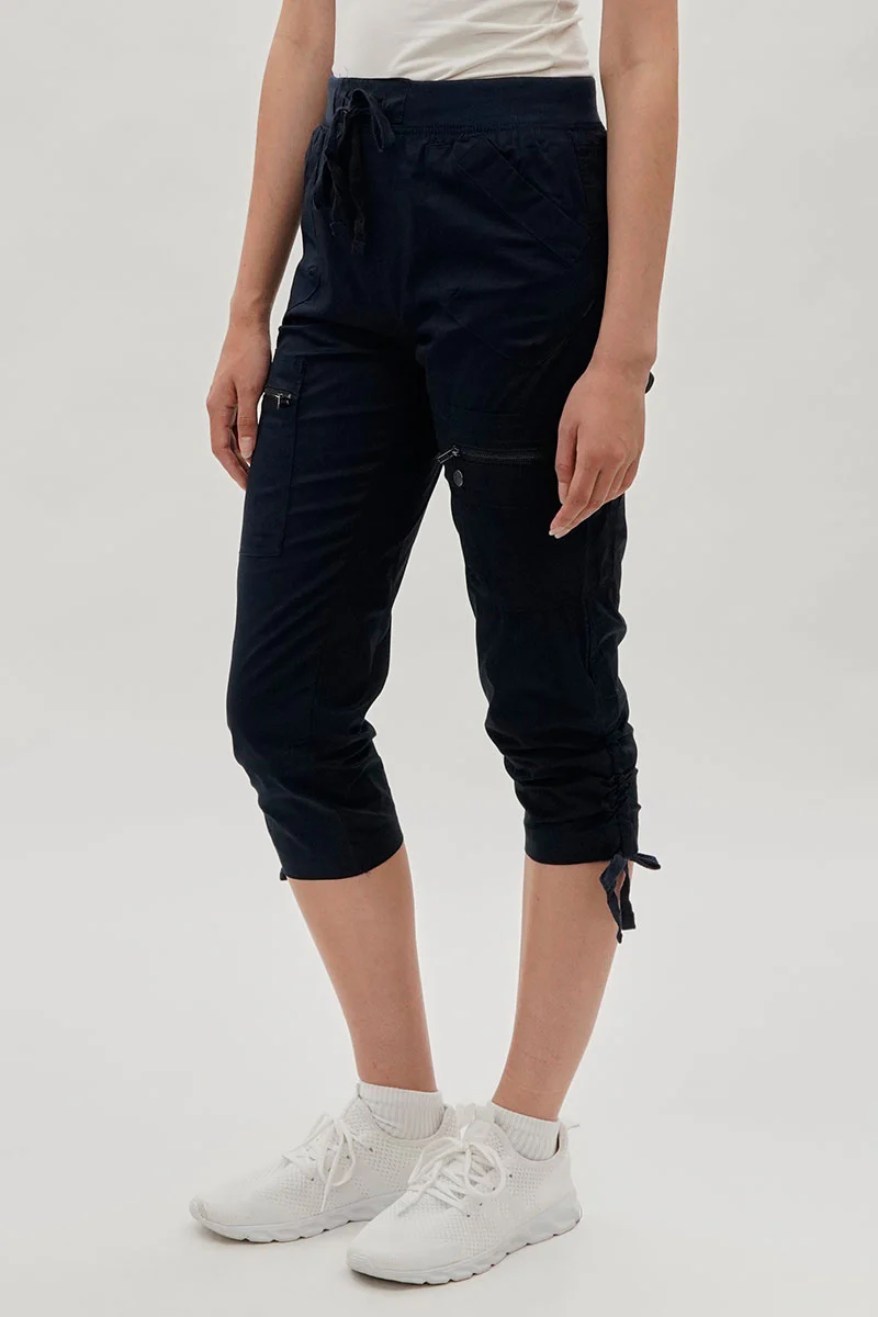 International INC Company Tie Waist Cargo Capris - Navy - Image 2