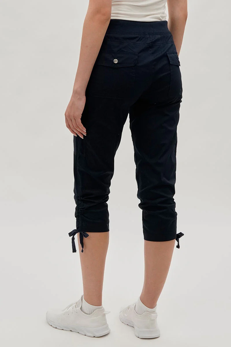 International INC Company Tie Waist Cargo Capris - Navy - Image 3