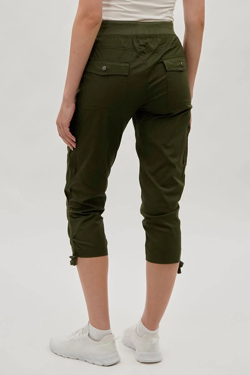 International INC Company Tie Waist Cargo Capris - Olive - Image 3