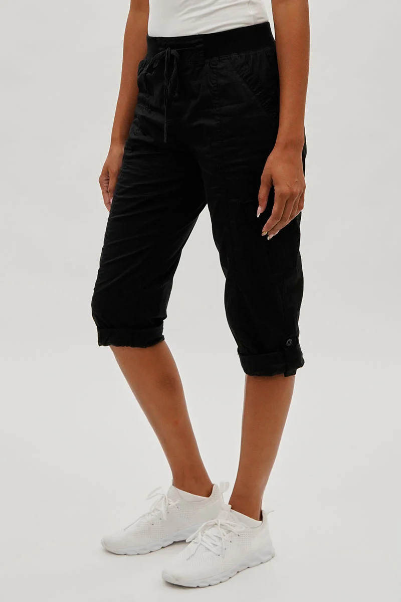 International INC Company Tie Waist Cargo Capris - Black - Image 2