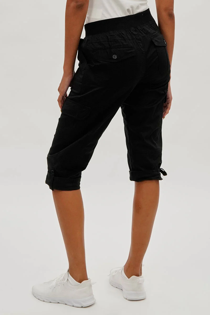 International INC Company Tie Waist Cargo Capris - Black - Image 3
