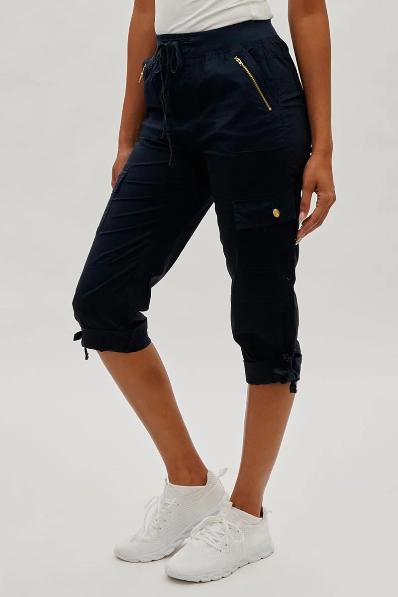 International INC Company Drawstring Cargo Capris - Navy - Image 2