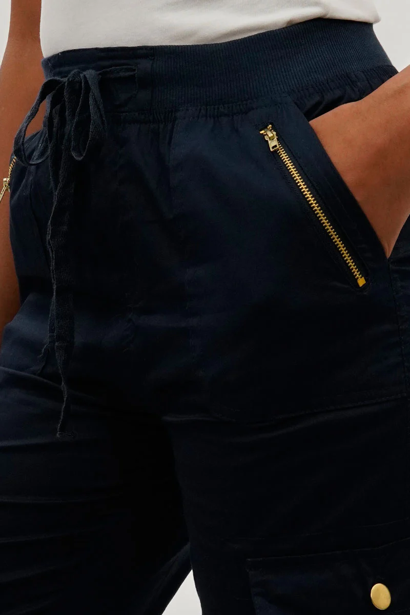 International INC Company Drawstring Cargo Capris - Navy - Image 4