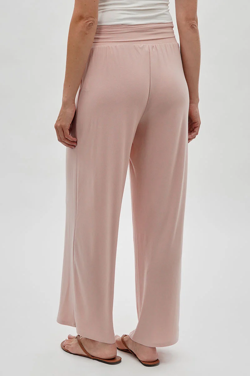 Costa Blanca Wide Leg Fold Over Pants - Blush - Image 3