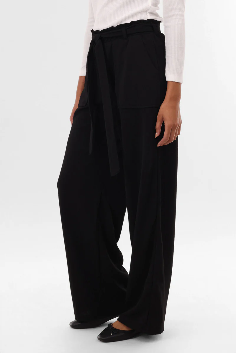 International INC Company Belted Wide Leg Pants - Black - Image 2