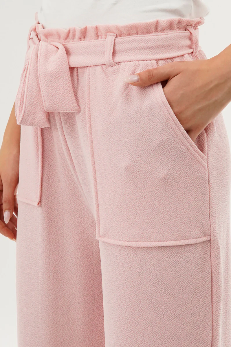 International INC Company Belted Wide Leg Pants - Pink - Image 4