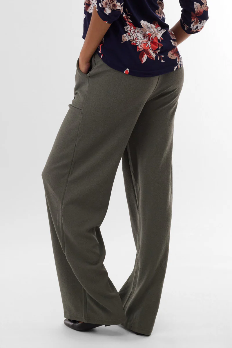 International INC Company Belted Wide Leg Pants - Olive - Image 3