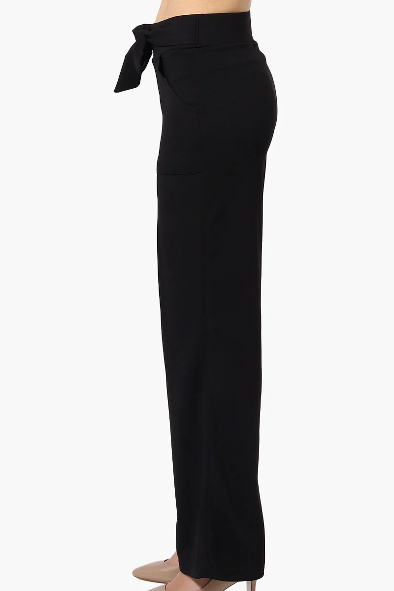 Majora Solid Large Pocket Belted Pants - Black - Image 2
