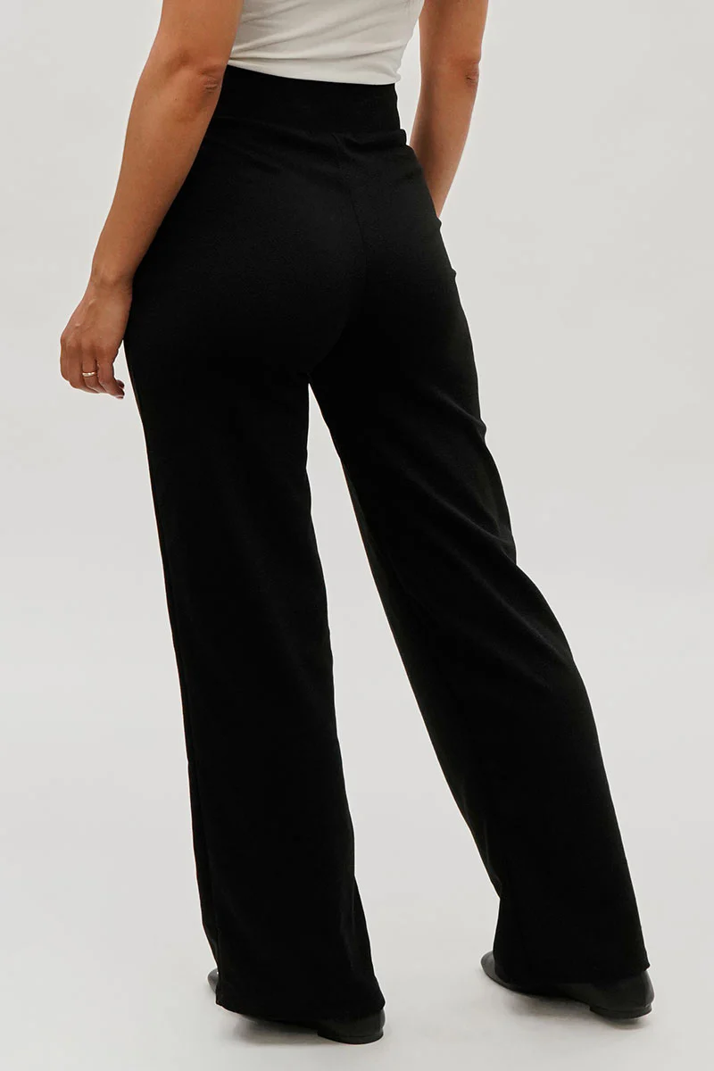 Majora Belted Wide Leg Pants - Black - Image 3