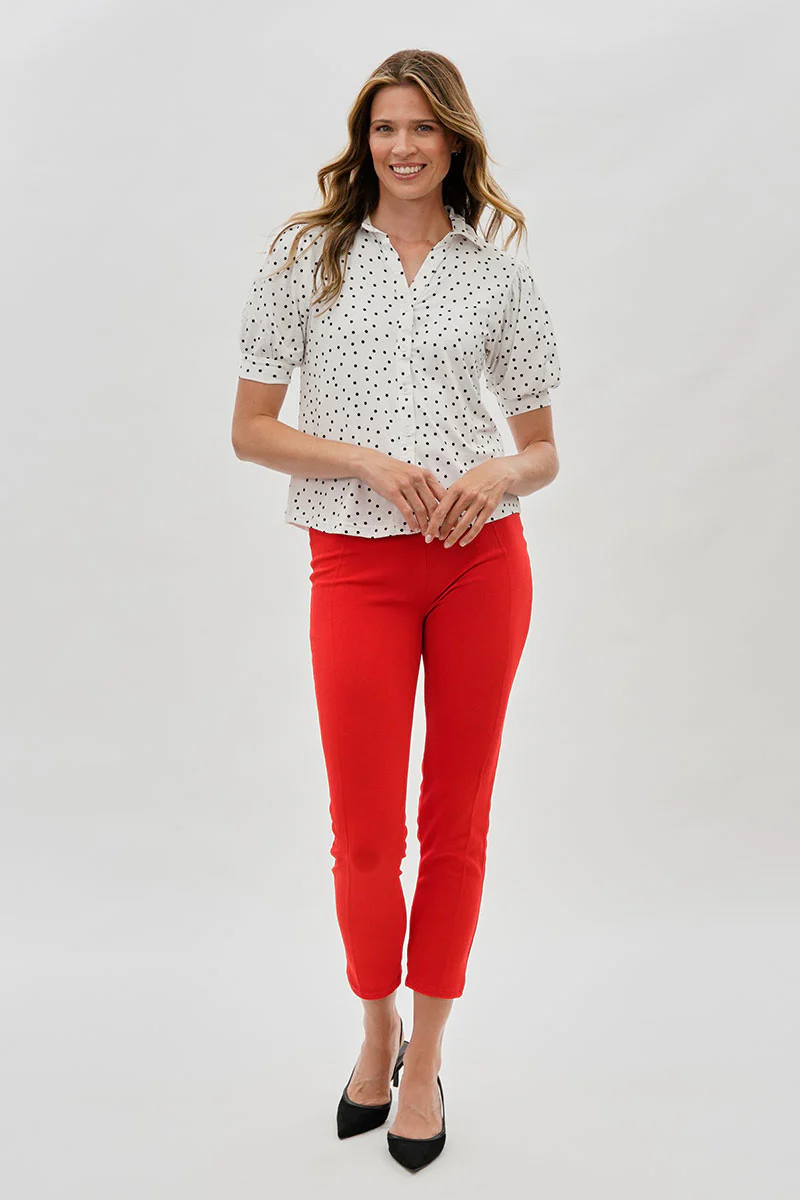 Majora High Waisted Ankle Pants - Red - Image 5