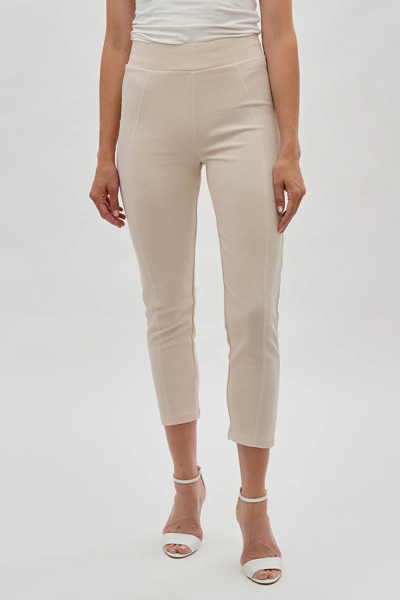Majora High Waisted Ankle Pants - Cream