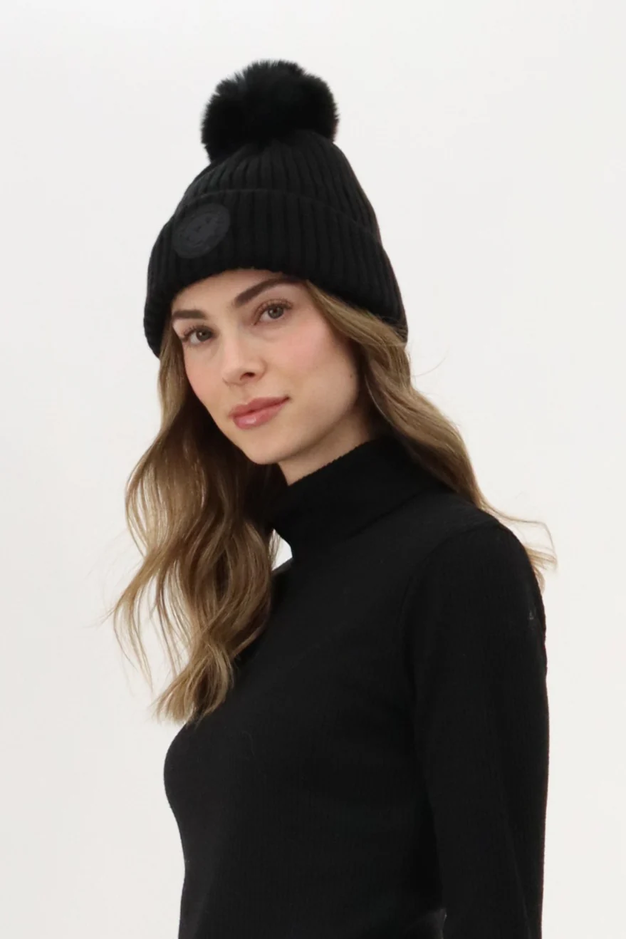 Canada Weather Gear Gloves and Pom Pom Hat - Black - Image 2