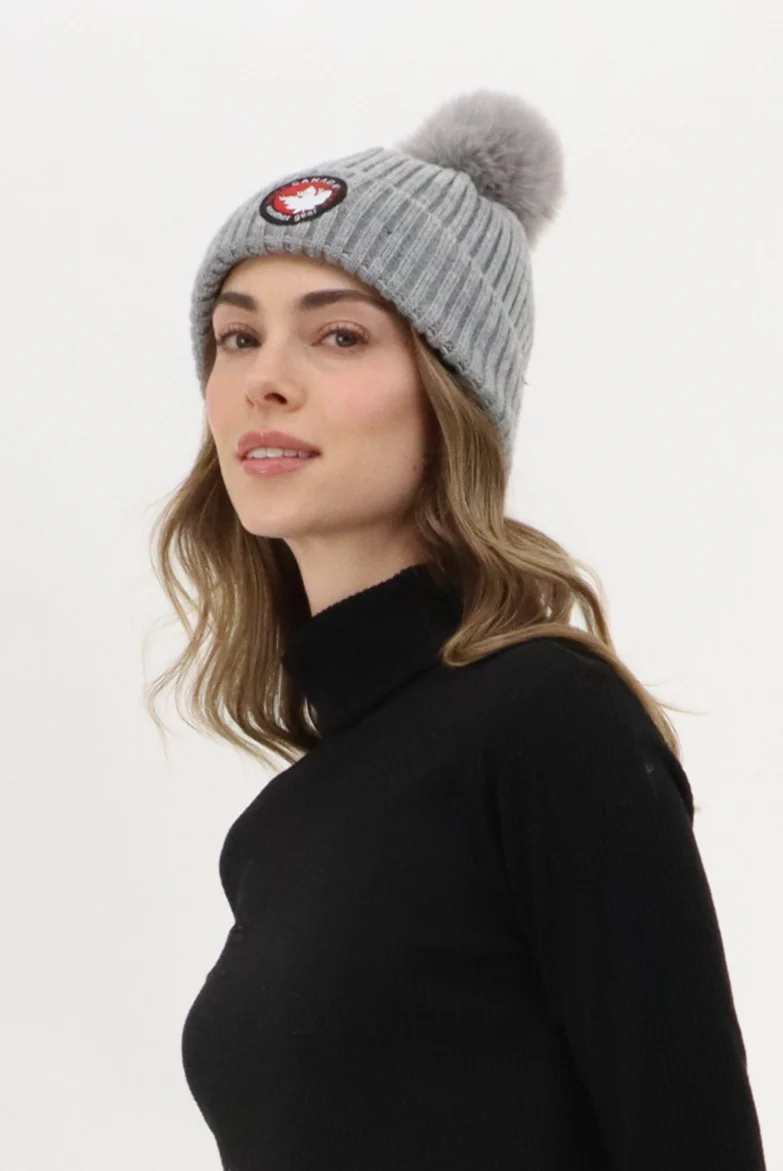 Canada Weather Gear Gloves and Pom Pom Hat - Grey - Image 2