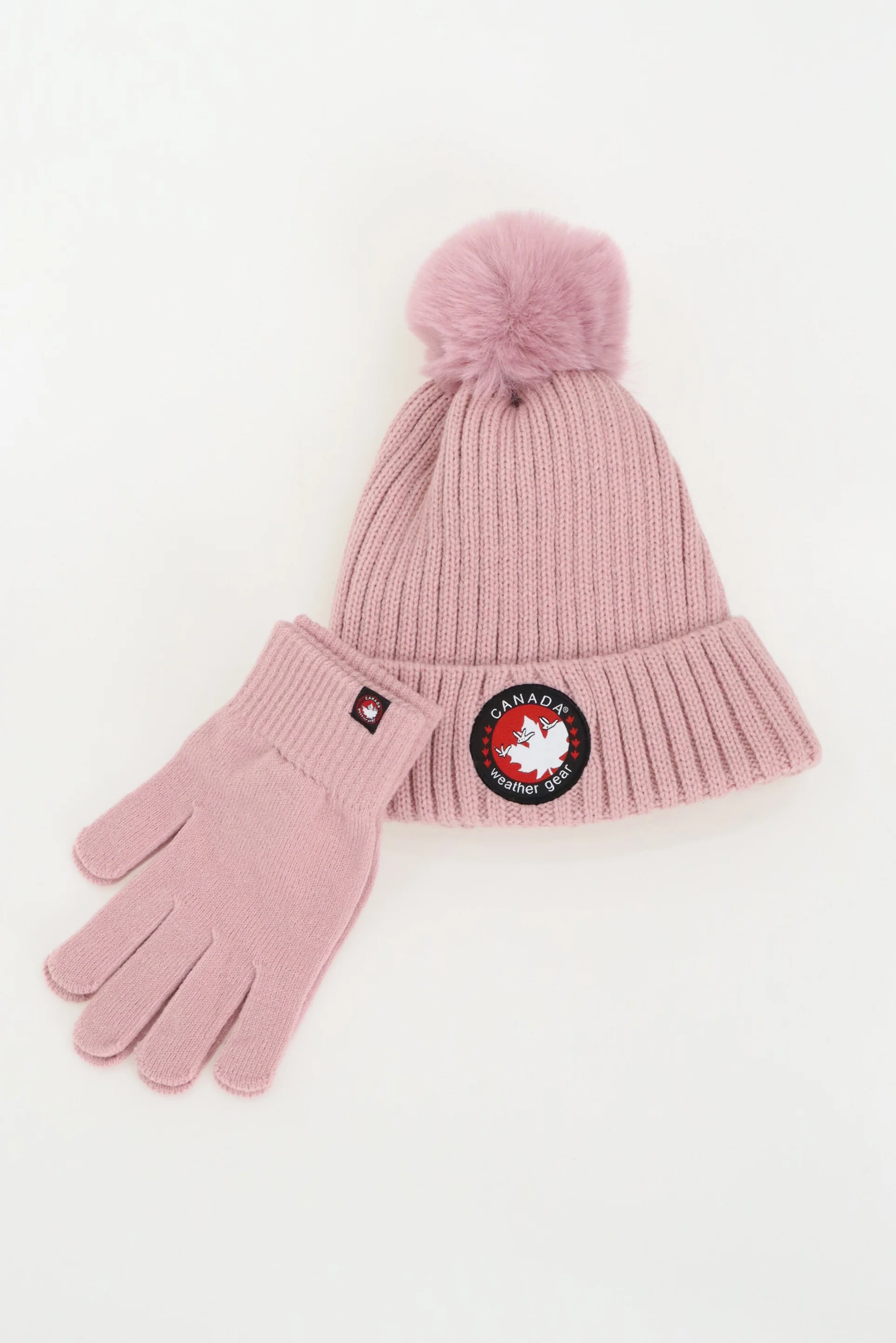 Canada Weather Gear Gloves and Pom Pom Hat - Pink - Image 4
