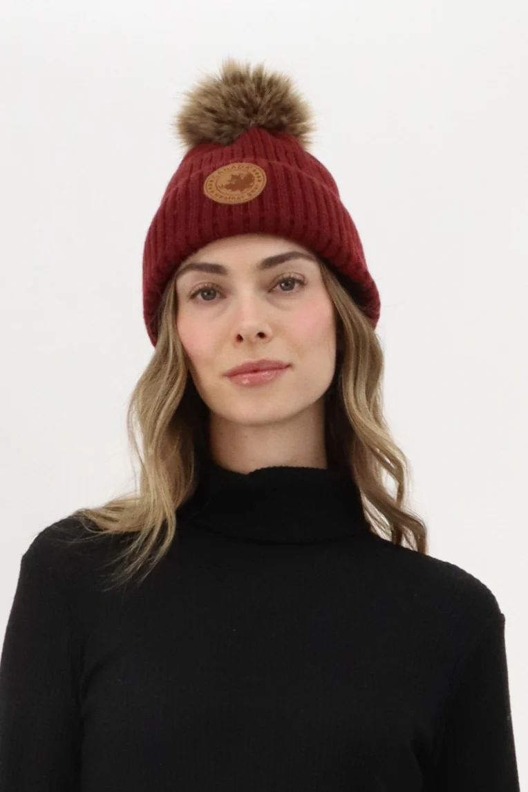 Canada Weather Gear Gloves and Pom Pom Hat - Red
