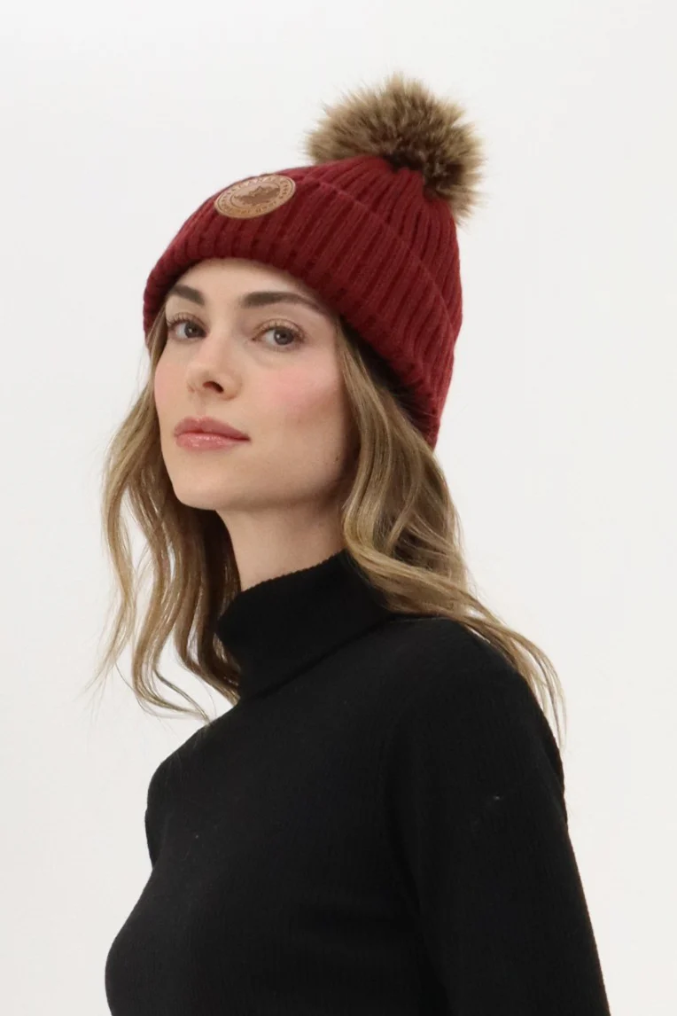 Canada Weather Gear Gloves and Pom Pom Hat - Red - Image 2