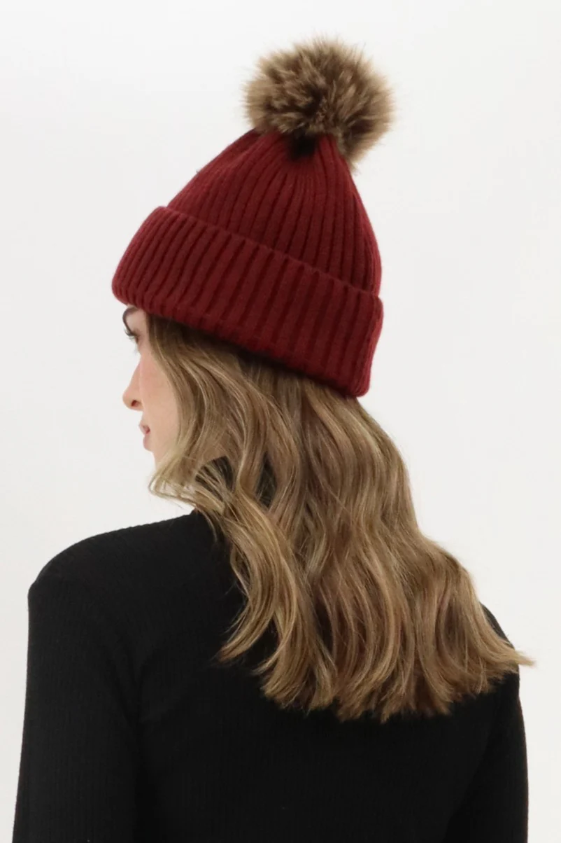 Canada Weather Gear Gloves and Pom Pom Hat - Red - Image 3